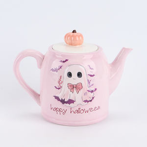 Adorable bol à céréales en céramique rose fantôme avec citrouille et chapeau <span class=keywords><strong>de</strong></span> sorcière, joli plat à <span class=keywords><strong>soupe</strong></span> d'Halloween, cadeau <span class=keywords><strong>de</strong></span> vacances étrange et charmant. - Product Image 3