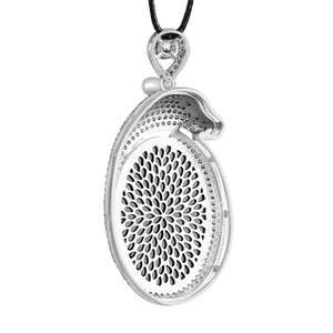 Pendentif en pierre brute de grande taille en jadéite naturelle haut de gamme de qualité A, tête de léopard en jade véritable, jade vert transparent, incrustation en argent S925 - Product Image 2