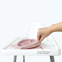 OEM Design Plato Logo personnalisé Assiette de salle à manger pour nouveau-né sans BPA Assiette d'alimentation en silicone pour bébé avec fond d'aspiration