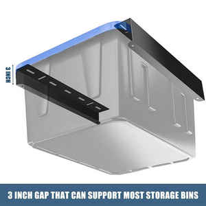 JH-Mech 4 juegos de estante de <span class=keywords><strong>techo</strong></span>, estante de almacenamiento superior para contenedores, soporte para la mayoría de contenedores, estante de almacenamiento de <span class=keywords><strong>techo</strong></span> de <span class=keywords><strong>garaje</strong></span> resistente - Product Image 2