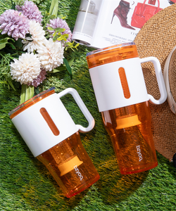 Logo personnalisé Gobelet à eau en plastique sans BPA avec couvercle et infuseur pour café glacé Boissons écologiques - Product Image 6