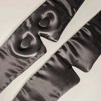 d'étiquette personnalisée avec logo brodé Masque pour les yeux 3D en soie satinée Masque de sommeil avec sangle velcro réglable