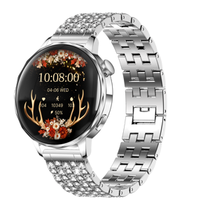 Montre connectée I220 pour femmes, écran IPS, résistance IP67, résolution 360x360, boîtier en alliage métallique, bracelet en acier diamanté, réponse aux appels, plus de 100 modes sportifs - Product Image 3