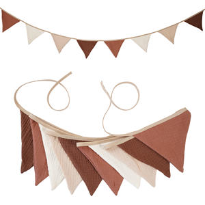 12pcs Wholesale Kids Birthday <strong>Bunting</strong> Baby <strong>Nursery</strong> <strong>Bunting</strong> Organic Cotton Muslin <strong>Bunting</strong> - Product Image 5