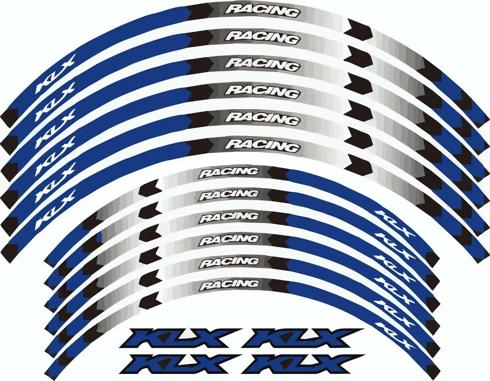 Pour KAWASAKI KLX250/H/T/S/SA/ KLX230/R 21 "18" accessoires de moto jante de roue pneu bandes réfléchissantes autocollants ensemble de décalcomanies