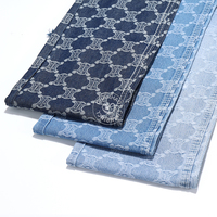 82% coton entonnoir forme CC motif bleu Jacquard Denim tissu pour jean 7.8 Oz haute qualité Denim tissu en gros