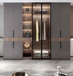 Fabricant de meubles sur mesure Meubles de chambre à coucher Armoire moderne modulaire en bois Design Garde-robe de chambre Style minimaliste - Product Image 3