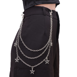 Chaîne de taille Yueli pour femme, creuse, multi-tours, multicouche, motif étoile, en alliage de zinc, style Hip Hop, décorative, pour usage quotidien - Product Image 1