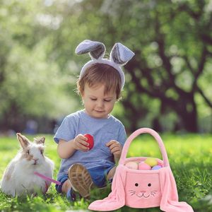 Panier de Pâques en peluche personnalisé avec logo brodé, oreilles de lapin longues, <span class=keywords><strong>pour</strong></span> les jeux de <span class=keywords><strong>chasse</strong></span> <span class=keywords><strong>aux</strong></span> œufs de Pâques <span class=keywords><strong>pour</strong></span> enfants - Product Image 6