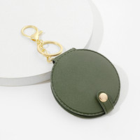 Miroir portable en cuir PU, pliable, petit miroir cosmétique
