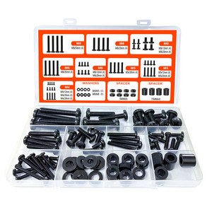 Kit de 92 Piezas de Tornillos para Soporte de TV, Métricos, Negros, de Zinc, M4, M5, M6, <span class=keywords><strong>M8</strong></span>, con Espaciadores de Plástico, para Instalación con Montaje <span class=keywords><strong>VESA</strong></span> - Product Image 4