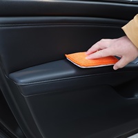 Applicateur de cire de voiture en microfibre écologique éponge à récurer l'intérieur de la voiture pour voiture bateau bois marbre moto-couleur orange