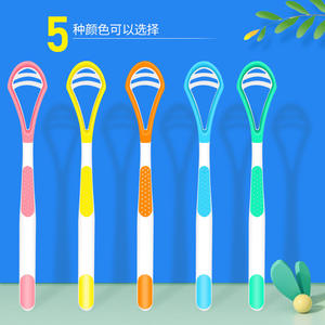 Dual-Sided Copper Tongue Cleaner 2-Piece Blister Pack Cross-Border E-Commerce Tongue <b>Scraper</b> and Cleaning Brush - Product Image 2