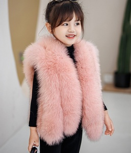 Gilet nero classico per bambini in vera <span class=keywords><strong>pelliccia</strong></span> di volpe giacca senza maniche in <span class=keywords><strong>pelliccia</strong></span> naturale per bambini gilet di <span class=keywords><strong>pelliccia</strong></span> alla moda per bambini con cintura - Product Image 5