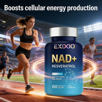 Capsules liposomales de NAD et de resvératrol en marque privée OEM, antioxydant, booster d'énergie, améliore les niveaux de NAD+, complément alimentaire à base de plantes pour adultes