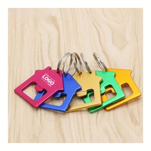 House Shaped <b>Keychain</b> Bottle Opener - <b>Personalized</b> Aluminum Keyring for Promotional Gifts - Product Image 1