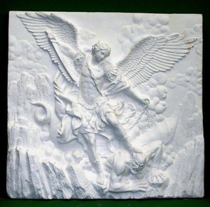 Hand geschnitzte Marmorstein Engel Wandrelief Skulptur Statue für Wand - Product Image 2