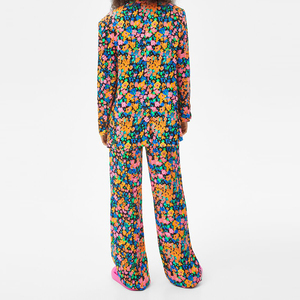Recién llegado, chaqueta con forro estampado de flores para primavera y otoño, chaqueta con solapa de manga larga y bolsillos con botones para ropa informal - Product Image 5