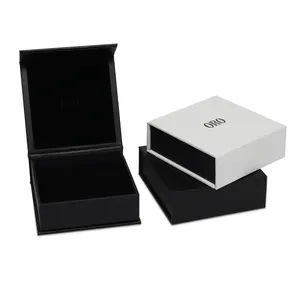 Custom luxury FSC certified magnetic jewelry box packaging magnetic flip lid box