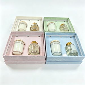 Juego de Regalo de Vela Aromática de Cera de Soya en Vaso de Vidrio Transparente y Difusor de Varillas, Set de Aromaterapia de Lujo para el Hogar, Paquete con Etiqueta de Aroma Personalizada - Product Image 2