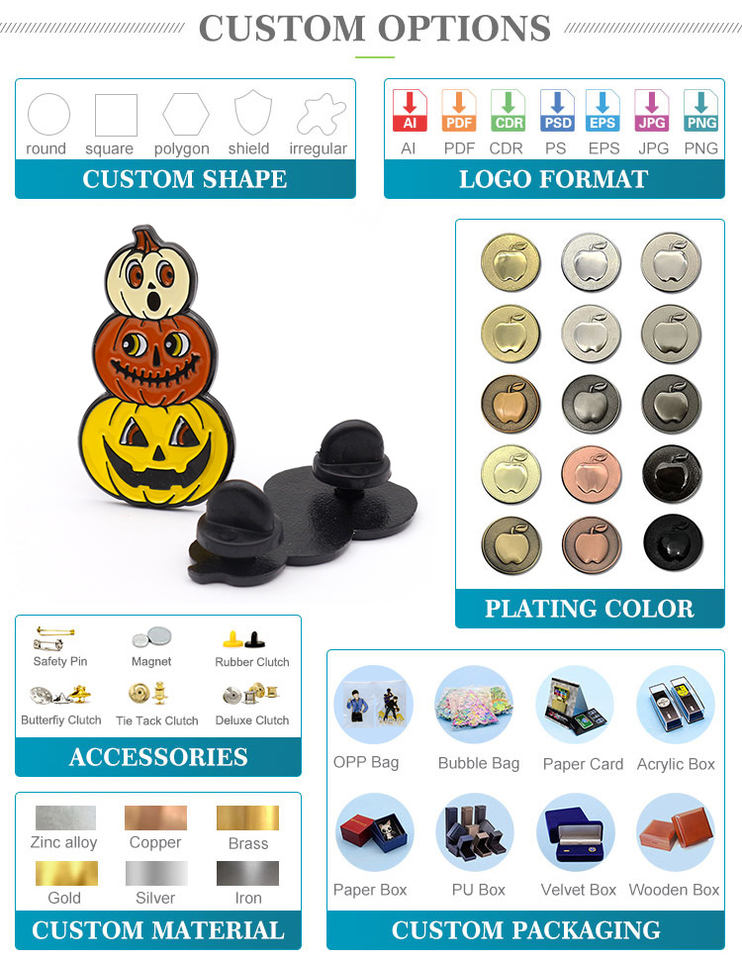 OEM ODM Custom Logo Angel Hat Lapel Pins Metal Enamel Pin Printed ...
