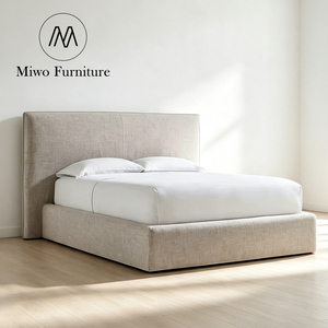 <span class=keywords><strong>Letto</strong></span> <span class=keywords><strong>Matrimoniale</strong></span> King Size Imbottito per Hotel, Design Moderno, Lavabile, con Struttura Comoda in Tessuto di Lino <span class=keywords><strong>Grigio</strong></span>, Schienale Alto, Ideale per Camere da <span class=keywords><strong>Letto</strong></span> e Guesthouse - Product Image 1