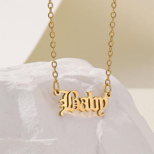 Vendite calde simpatiche collana pendente con catena a maglie iniziale con placcatura in oro nome di <span class=keywords><strong>ragazze</strong></span> in stile religioso gioielli in acciaio inossidabile per feste - Product Image 5