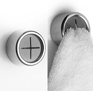 round Adhesive <b>Wall</b> <b>Mount</b> Hook Plastic <b>Towel</b> Holder for Bathroom Kitchen Home-Dish <b>Towel</b> Rack - Product Image 1