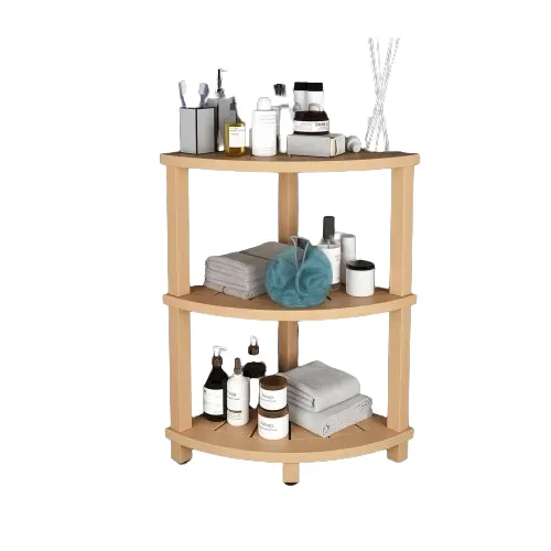 3-Tier Shower Corner Stool, caixa de armazenamento do canto do banheiro impermeável para o chuveiro interior, prateleira autônoma do armazenamento do canto