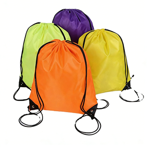 Promotional Custom Logo Drawstring Backpack Draw String Sports Backpack Bag School Gym Drawstring Bags with Rope Shoulder Strap