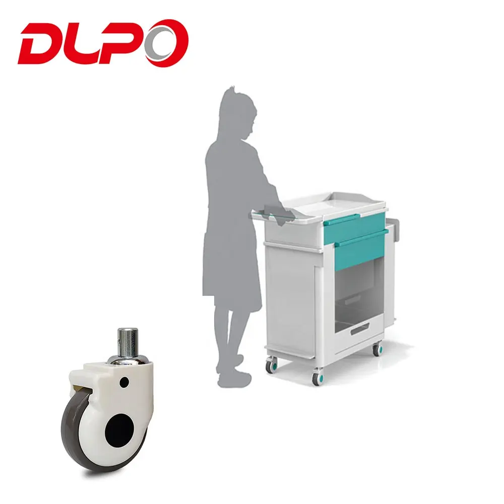 Dlpo 125mm arabası TPR / PU tıbbi eşya tekerleği/tekeri hemşire kullanımı için
