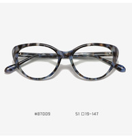 Gafas de Sol Vintage Cat Eye TR con Montura Completa Anti Luz Azul para Mujer, Monturas Ópticas con Receta