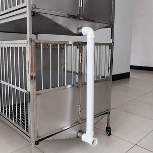 LIZE PET Cage en acier inoxydable pour animaux de compagnie Double couche Quatre portes Entonnoir Cage pour chiens Salon de toilettage Service d'embarquement Chenil robuste - Product Image 6