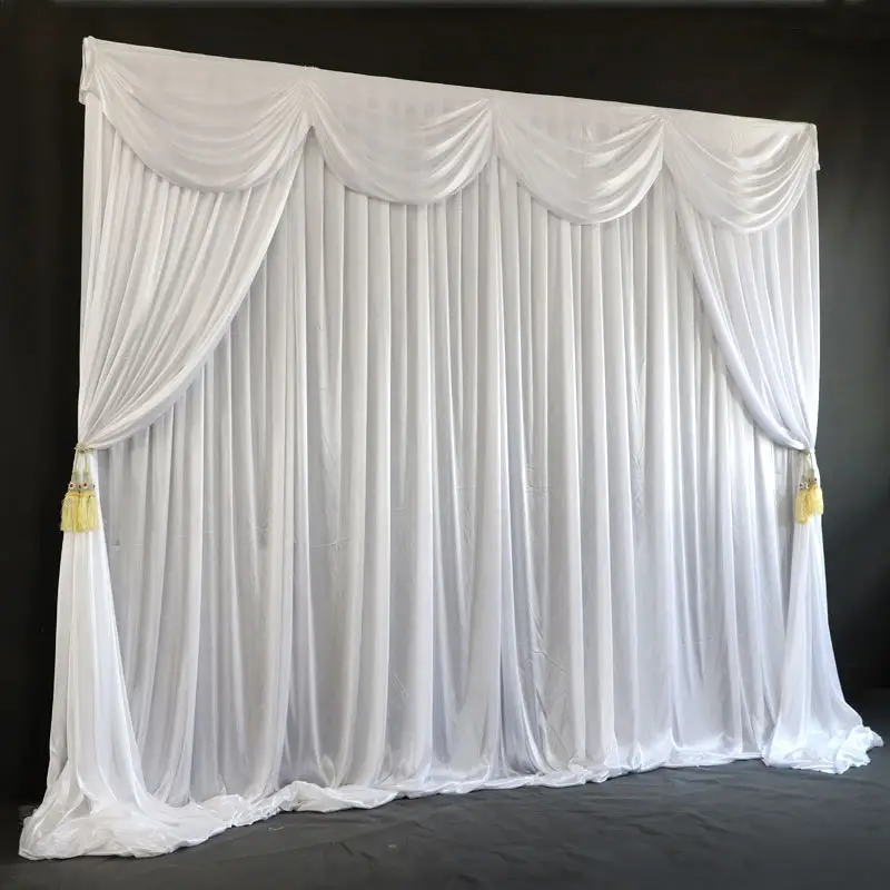 結婚式の背景カーテン盗品ステージドレープスタンドフレーム装飾カーテン結婚披露宴イベント用