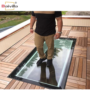 Nhiệm vụ nặng nề chống trượt kết thúc nhôm ba Tempered Glass Walkable mái bằng phẳng Windows rooflight hệ thống đi bộ trên kính <span class=keywords><strong>Skylight</strong></span> - Product Image 3