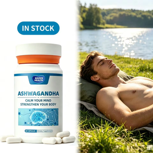 Cápsulas de Extracto de Raíz de Ashwagandha, Suplemento Herbal Natural, Bienestar Diario, Enfoque Mental, Cuidado de la Memoria, Apoyo para Adultos, 60 Cápsulas - Product Image 1