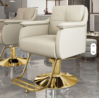 Modern Lüks Sentetik Deri Ticari Salon Spa Berber Koltuğu 360 Derece Dönebilen Hidrolik Pompalı Ayarlanabilir Ayak Dayama Yeri ile