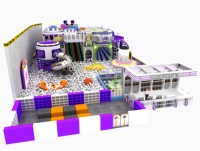 Fabricant d'équipements de jeux intérieurs pour enfants sur le thème de l'espace commercial, avec piscine à balles, toboggan tubulaire et structure d'escalade