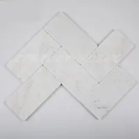 Восточная белая мраморная плитка 3 "x 6" с поврежденной поверхностью, кирпич из натурального камня, белая мраморная плитка