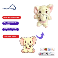 Porte-clés en peluche d'éléphant personnalisé, mignon et doux, en forme de dessin animé, idéal pour un cadeau