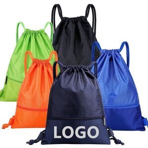 Custom Logo Gift School Travel Gym Sport Bag Sublimation Printed Nylon Polyester Promotional <b>Drawstring</b> <b>Backpack</b> - Product Image 1