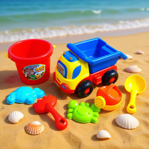 Kids <b>Beach</b> Dump Truck Toy Set with Bucket Watering Can and Sand Molds Mesh Packed - Product Image 1