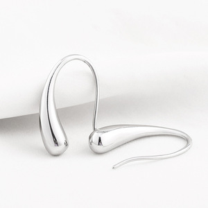 Drop Earrings Teardrop Shape <b>Titanium</b> Steel Minimalist Geometric Women's Fashion Jewelry - Product Image 1