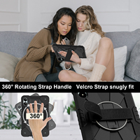 Étui robuste à 3 couches pour Redmi Pad Pro 12.1 Poco Pad 12.1 2024 avec support rotatif à 360°, dragonne et bandoulière, bicolore OEM ODM
