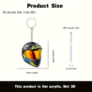 Helmet <b>Keychain</b> Backpack Pendant Car Rearview Mirror Pendant Holiday Gift <b>Custom</b> 2D design Motorcycle Acrylic <b>Keychain</b> - Product Image 4