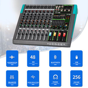PA8 8-kanaals professionele USB audiomixer console met ingebouwde 256 effecten voor <span class=keywords><strong>DJ</strong></span>, podium, live geluidsopname en studiocontroller - Product Image 4