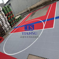 Terrain de jeu extérieur DIY 20x20 pieds, surface de terrain de basket-ball pour jardin, pour dalles modulaires de terrain de sport à emboîtement