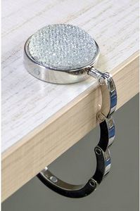 Foldable Purse Hook Table Folding Women's Handbag Hangers Hooks Desk Bling Rhinestone Holder Portable Holder for Women <b>Bags</b> - Product Image 4
