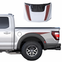 Kit d'autocollants graphiques en vinyle pour camionnette, à rayures de course, pour capot, benne et côtés, auto-adhésif, de luxe, pour extérieur tout-terrain