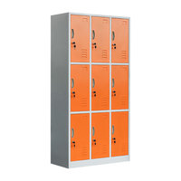 Armoire en acier à 9 portes avec serrure à clé, vestiaire, placard de rangement, casier en métal pour atelier, personnel, salle de sport